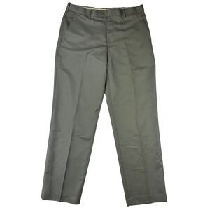 Croft & Barrow Dress Pants Mens Straight 38x34 Gray Flat Front Chino Polyester
